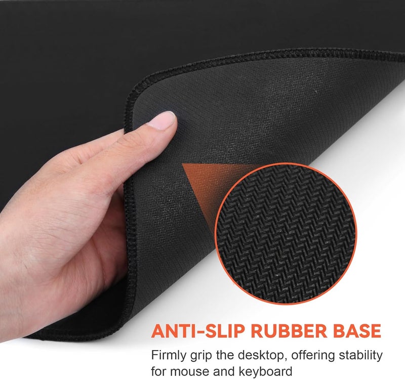 DIGSOM Black Mouse Pad Gaming Keyboard Pad 31.5 x 11.8 in Large Computer Mouse Pad with Anti-Slip Rubber Base and Stitched Edges, Extended Mouse Mat for Gaming Working - Image 5